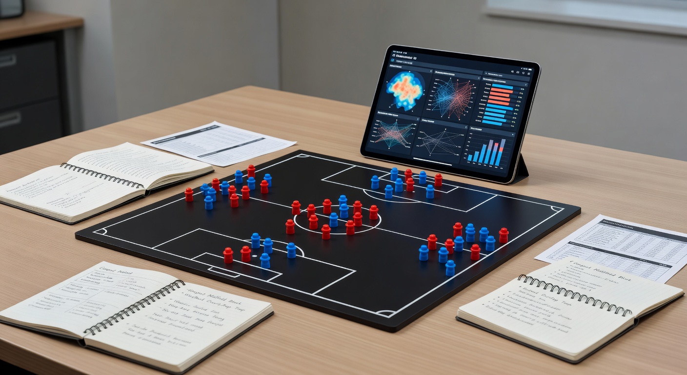 League One teams locked in a tense, low-scoring draw during a foggy evening match, highlighting defensive setups